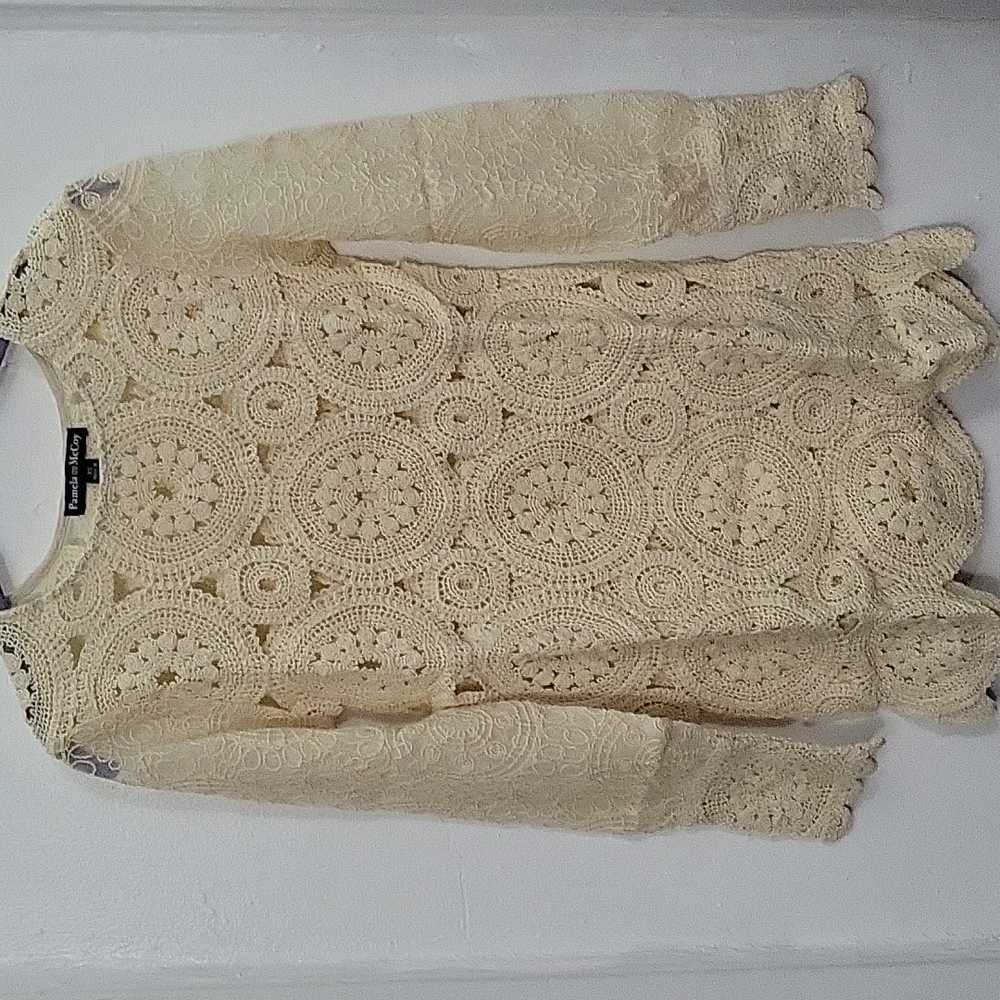 Cream Crochet Lace Top